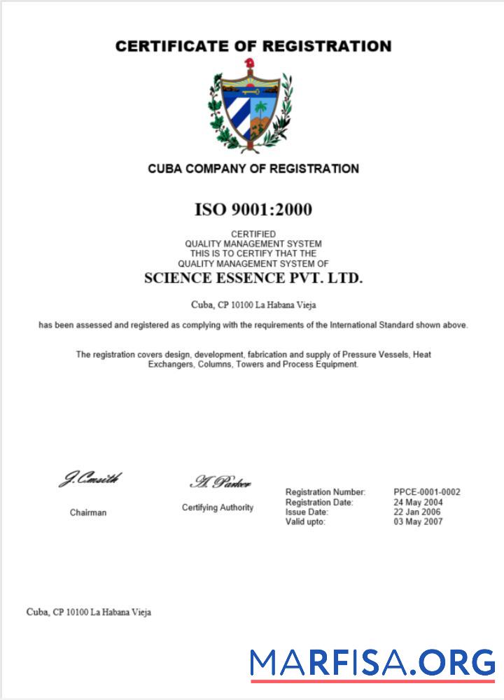 Printable Cuba certificate of registration Word and PDF template